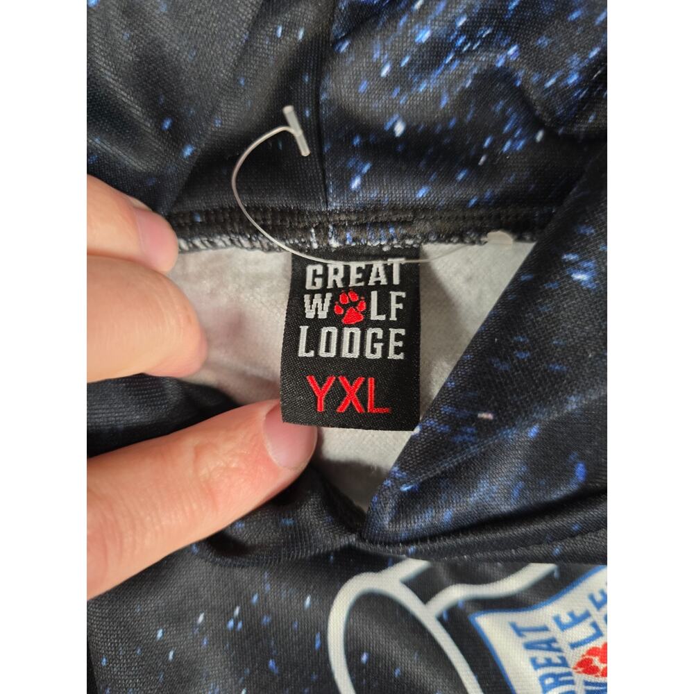 Great Wolf Lodge Kids Sz XL Hoodie Tie Dye Paint Can Wolf Print Rainbow - Picture 5 of 6